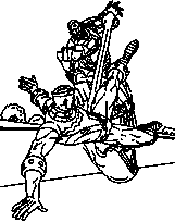 coloriage iron man lutte contre le mechant